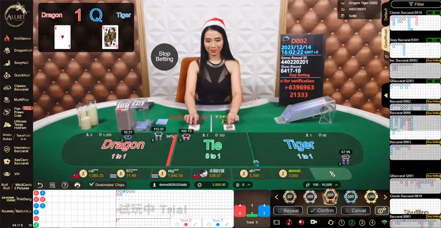 Dragon Tiger – AllBet Gaming